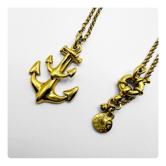 ★ NWOT J.crew Big & Small Anchor Necklace - Color Gold ★ - Picture 7 of 10
